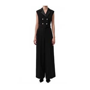 NEW EXQUISE onyx sleeveless jumpsuit in black